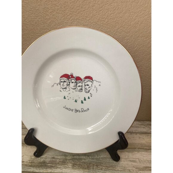 Merry Masterpieces Fine Porcelain Dessert Plates American Collection Set of 4 - Picture 7 of 16